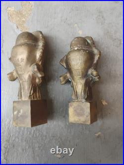 Pair Antique Oriental Stamp in bronze with Princess head motif. Very Rare, Asia