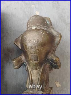 Pair Antique Oriental Stamp in bronze with Princess head motif. Very Rare, Asia