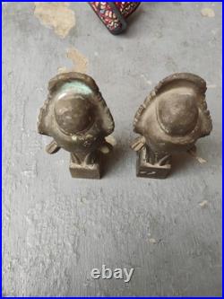 Pair Antique Oriental Stamp in bronze with Princess head motif. Very Rare, Asia