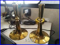 Pair Of Very Rare Early Virginia Metalcrafters Brass Colonial Candlesticks