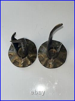 Pair Signed Tanini Brass Candle Holders Made in Italy Very Rare