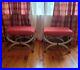 Pair-of-Art-Deco-French-X-Frame-Stools-Custom-Very-exclusive-Rare-Find-Red-01-gsnw