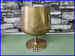 Pair of Brandy Snifter Vases Florence Knoll Associates 1950s Brass, Very Rare