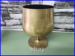 Pair of Brandy Snifter Vases Florence Knoll Associates 1950s Brass, Very Rare
