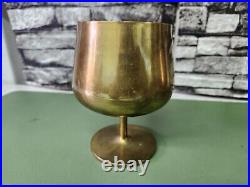 Pair of Brandy Snifter Vases Florence Knoll Associates 1950s Brass, Very Rare