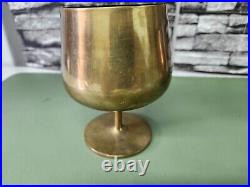 Pair of Brandy Snifter Vases Florence Knoll Associates 1950s Brass, Very Rare