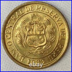 Peru 5 Soles de Oro 1983 Coin Currency VERY RARE 650 MINTAGE BUSINESS STRIKE