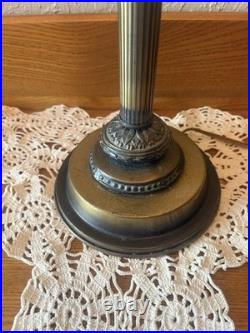 Pr 1940's Stunning Very Rare Antique Brass Finished, Celluloid Candle Stick Lamps