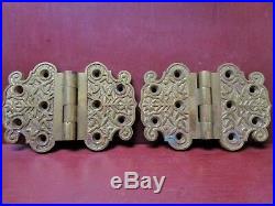 RARE ANTIQUE READING HARDWARE WINDSOR VERY HEAVY CAST BRASS 4 x 6 HINGES #0