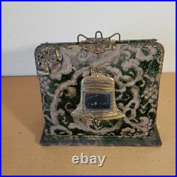 RARE Antique 1800s Velvet & Brass Victorian Photo Album with 12 VERY OLD Photos