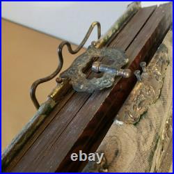 RARE Antique 1800s Velvet & Brass Victorian Photo Album with 12 VERY OLD Photos