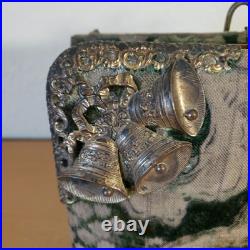 RARE Antique 1800s Velvet & Brass Victorian Photo Album with 12 VERY OLD Photos