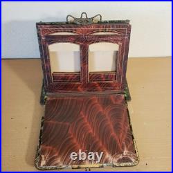 RARE Antique 1800s Velvet & Brass Victorian Photo Album with 12 VERY OLD Photos