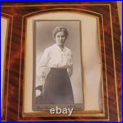 RARE Antique 1800s Velvet & Brass Victorian Photo Album with 12 VERY OLD Photos