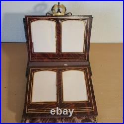 RARE Antique 1800s Velvet & Brass Victorian Photo Album with 12 VERY OLD Photos