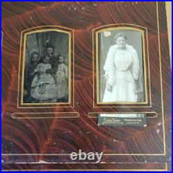 RARE Antique 1800s Velvet & Brass Victorian Photo Album with 12 VERY OLD Photos