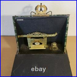 RARE Antique 1800s Velvet & Brass Victorian Photo Album with 12 VERY OLD Photos