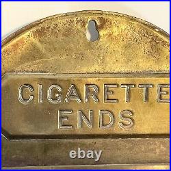 RARE Antique Brass Cigarette End Wall-Hanging Receptacle. Very Collectable