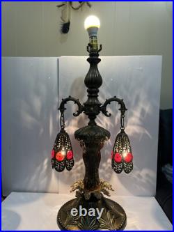 RARE Antique Loevsky Style Hollywood Regency 3 Way Lamp Very Unique Working