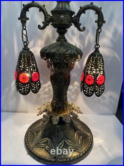 RARE Antique Loevsky Style Hollywood Regency 3 Way Lamp Very Unique Working