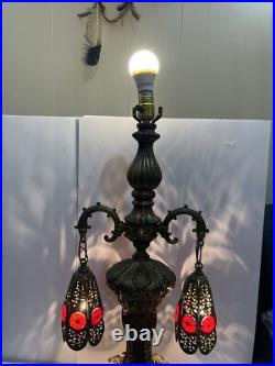 RARE Antique Loevsky Style Hollywood Regency 3 Way Lamp Very Unique Working