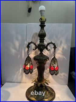 RARE Antique Loevsky Style Hollywood Regency 3 Way Lamp Very Unique Working