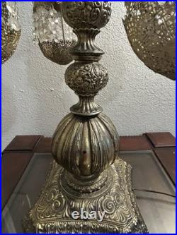RARE Antique Loevsky Style Hollywood Regency 3 Way Lamp Very Unique Working