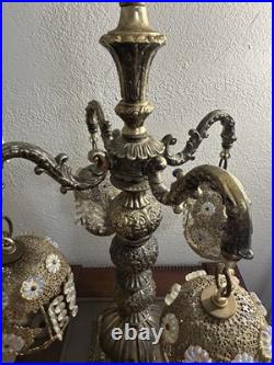 RARE Antique Loevsky Style Hollywood Regency 3 Way Lamp Very Unique Working