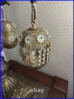 RARE Antique Loevsky Style Hollywood Regency 3 Way Lamp Very Unique Working