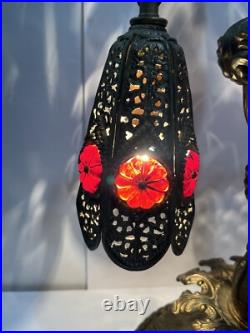 RARE Antique Loevsky Style Hollywood Regency 3 Way Lamp Very Unique Working