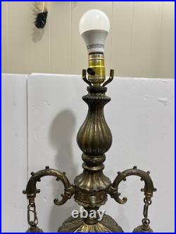 RARE Antique Loevsky Style Hollywood Regency 3 Way Lamp Very Unique Working