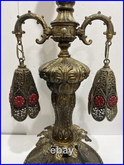 RARE Antique Loevsky Style Hollywood Regency 3 Way Lamp Very Unique Working