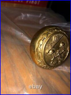 RARE County of Suffolk brass door knob very ornate & detailed 2.5 NY MA
