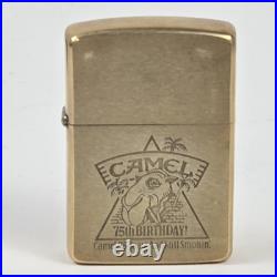 RARE VTG 1988 Camel Joe 75th Birthday Brass Zippo Windproof Lighter VERY NICE