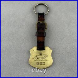 RARE Very Hard To Find Ralph Lauren Lion Lioness Brass Leather Watch Fob #65097