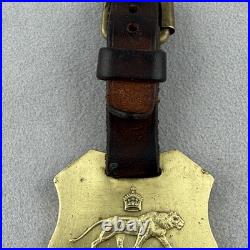 RARE Very Hard To Find Ralph Lauren Lion Lioness Brass Leather Watch Fob #65097