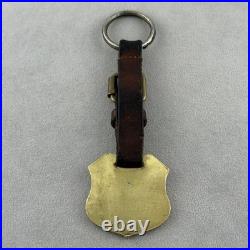 RARE Very Hard To Find Ralph Lauren Lion Lioness Brass Leather Watch Fob #65097