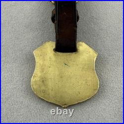 RARE Very Hard To Find Ralph Lauren Lion Lioness Brass Leather Watch Fob #65097