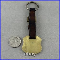 RARE Very Hard To Find Ralph Lauren Lion Lioness Brass Leather Watch Fob #65097