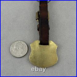 RARE Very Hard To Find Ralph Lauren Lion Lioness Brass Leather Watch Fob #65097