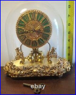 RARE Very ORNATE VINTAGE KERN & SOHNE ANNIVERSARY CLOCK GLASS KEY Brass WORKS