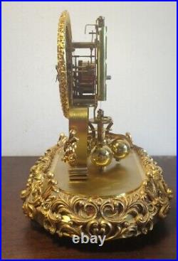 RARE Very ORNATE VINTAGE KERN & SOHNE ANNIVERSARY CLOCK GLASS KEY Brass WORKS