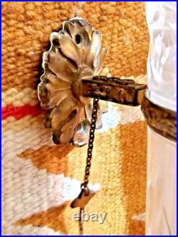 RARE Victorian MATCHED PR WALL VASE CUTGLASS SCONCE very old ANTIQUE BRASS 7.5H