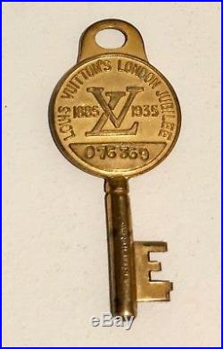 RARE Vintage AUTHENTIC Louis Vuitton Brass Steamer Trunk Key 1935 Very Rare