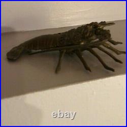 RARE Vintage Brass Spiny Lobster Sculpture Very Detailed and Unique