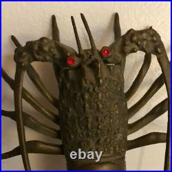 RARE Vintage Brass Spiny Lobster Sculpture Very Detailed and Unique