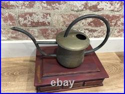 RARE Vintage Mid-Century American Brass Gold Watering Can VERY RARE SHAPE