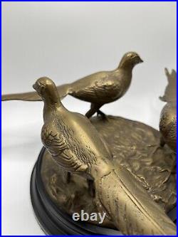RARE Vtg Brass Pheasant Figurine Centerpiece Decor, Desktop, Heavy, Very Nice