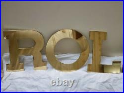 ROLEX Brass Letters Dealer Display Sign very rare big letters and Rolex Crown