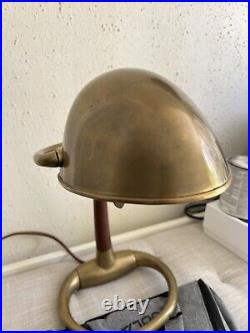 Ralph Lauren Home Brass Lamp With Leather Accents RARE VERY HEAVY